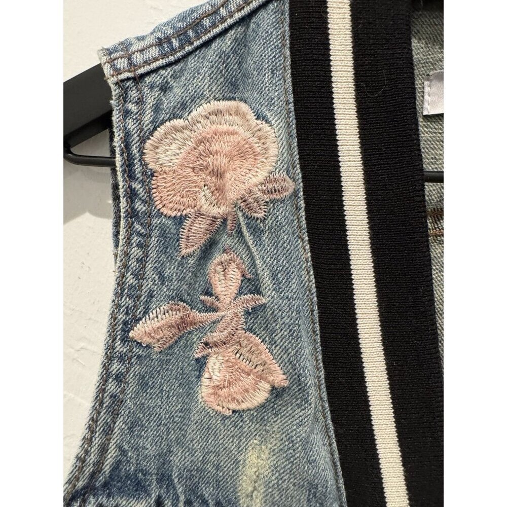 Billy T Jean Vest Embroidered Flower Dress Woman's Size Small - Picture 7 of 10